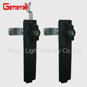 60072/60066 للتعامل مع قضيب مزلاج التعامل مع مجلس الوزراء قفل سبائك الزنك يموت الصب، ويجمع بين استدارة 90 درجة الأسود مطلي مقبض القياسية مع قفل قضيب لفتح أو إغلاق